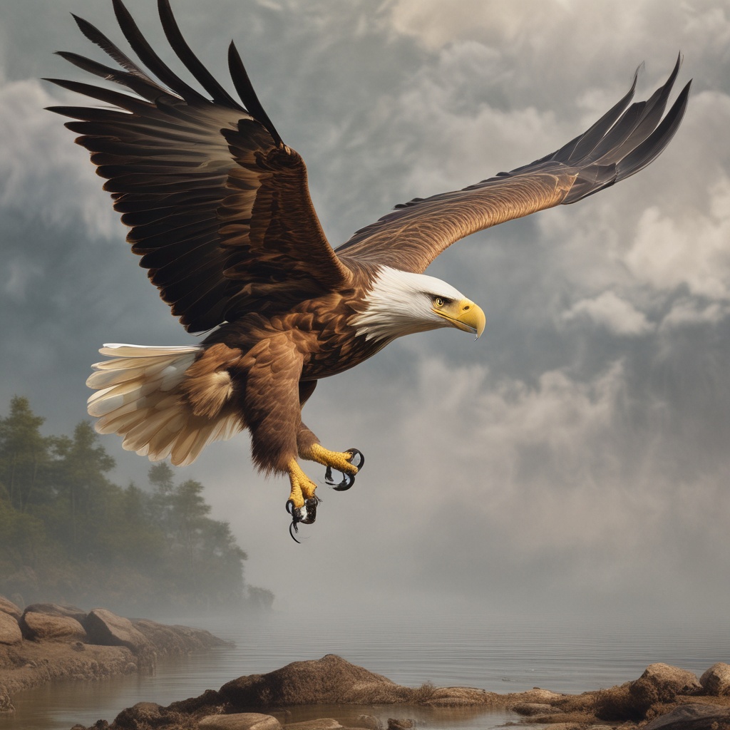 Merchandise image for Print of a majestic eagle in flight